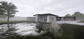 Moderne fuldmuret landejendom 