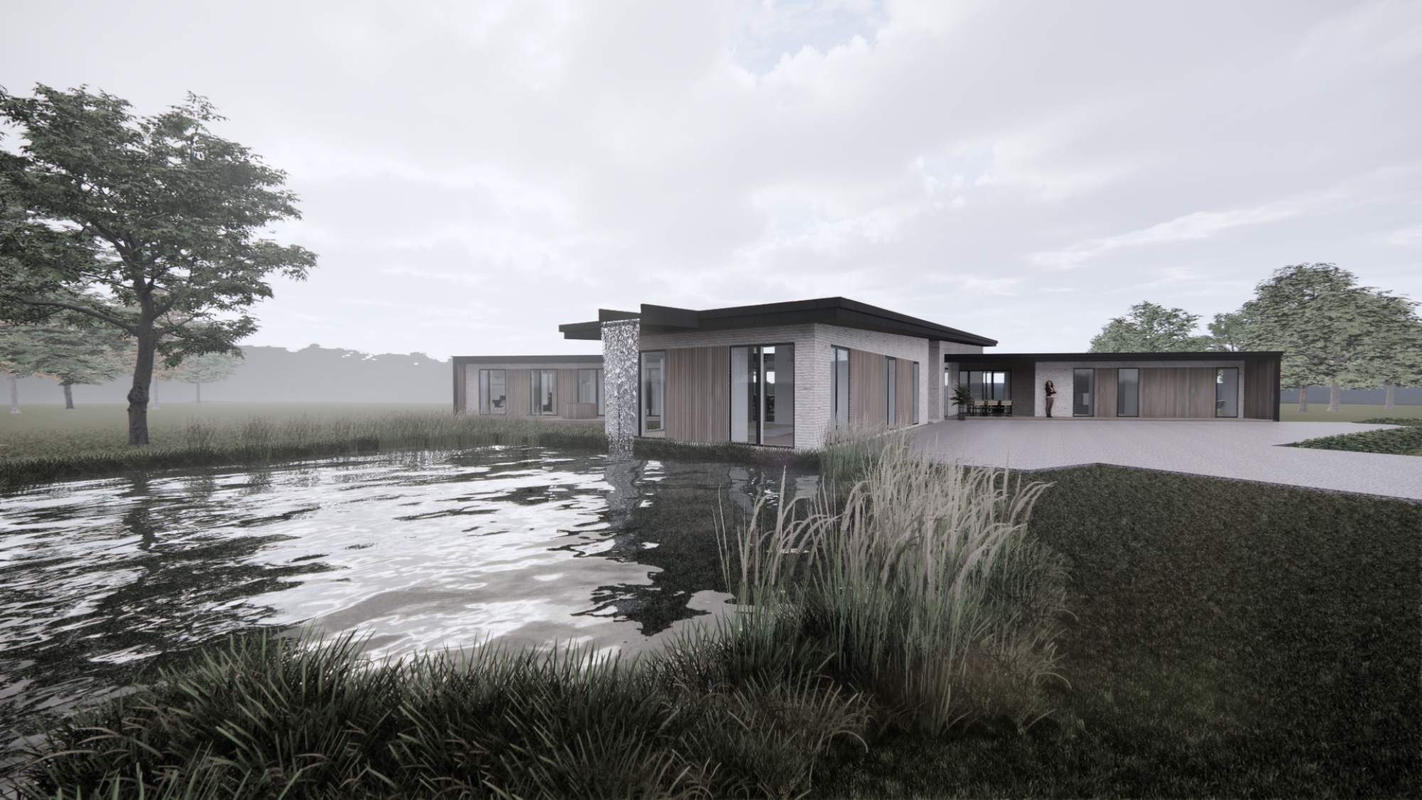 Moderne fuldmuret landejendom 