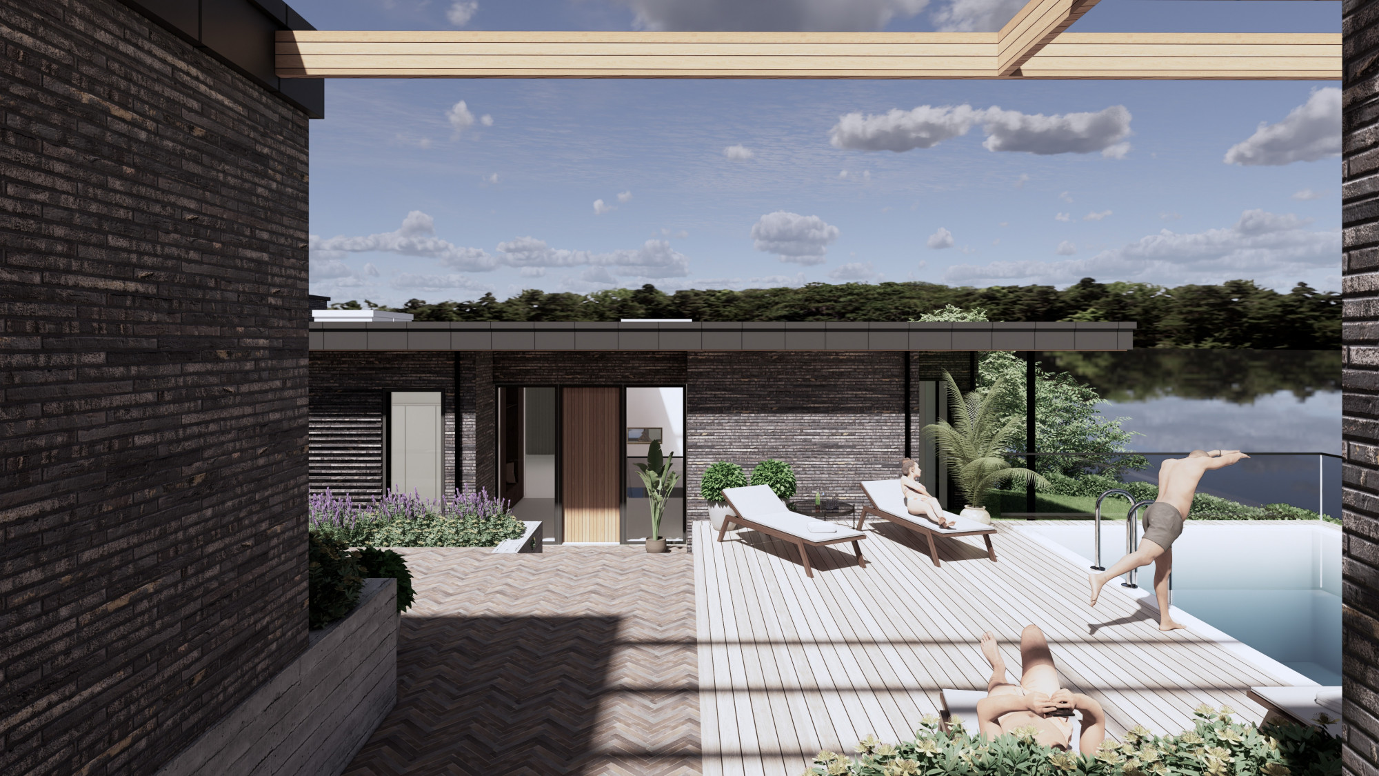 Villa på skrånende grund - I