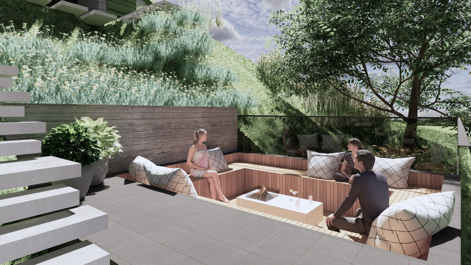Villa på skrånende grund - I