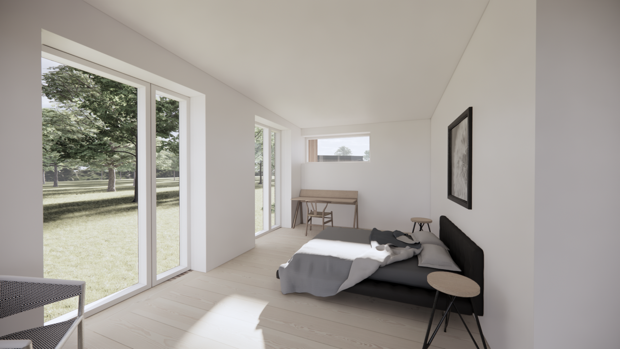Moderne fuldmuret landejendom 