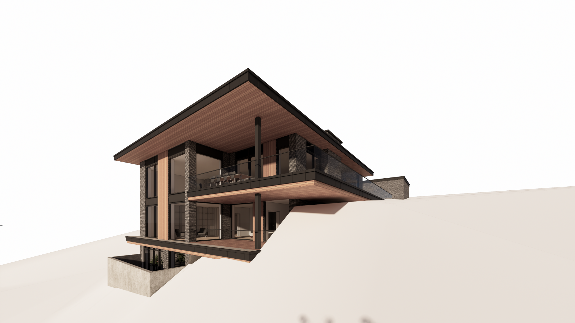 Villa på skrånende grund - I