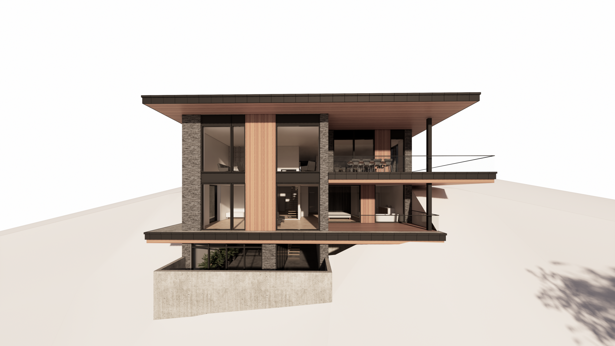 Villa på skrånende grund - I